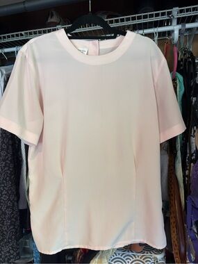 JONES NEW YORK // Light Pink Short Sleeve Blouse